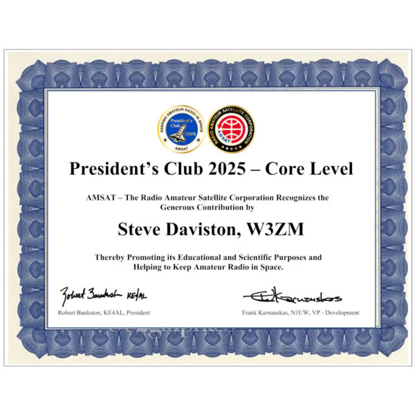 AMSAT 2025 President's Club - Core